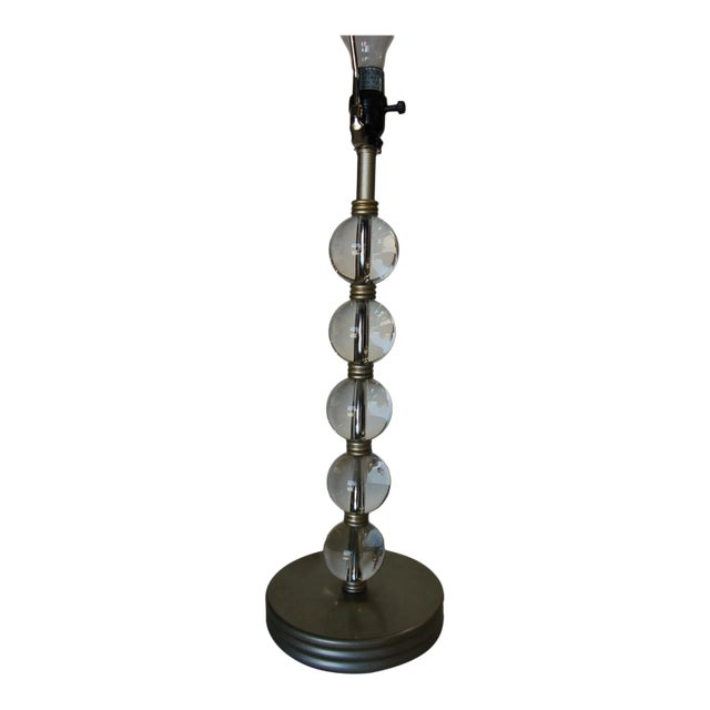 Stacked Crystal Five Ball Table Lamp For Sale