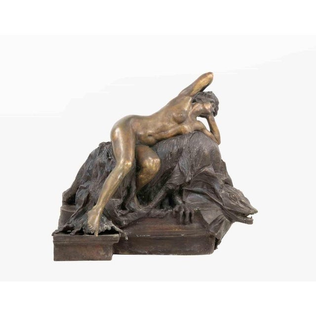 This bronze sculpture is a model of the one of the Naiads of the Fountain of the Naiads in Piazza Esedra, Rome, Italy....