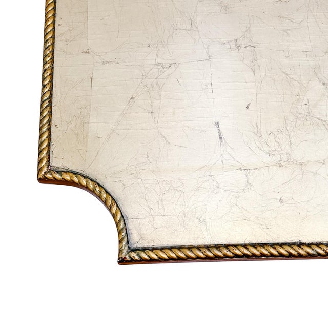 Gold 1960s Italian Giltwood Hollywood Regency Gilt Rope & Églomisé Pedestal Side Table For Sale - Image 8 of 8