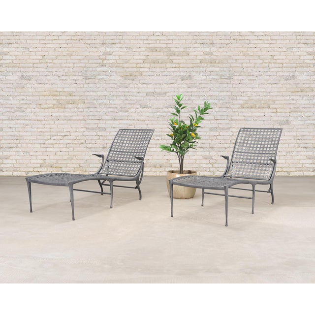 An elegant set of six Brown Jordan “Sol y Luna” adjustable chaise lounges designed by Dan Johnson. Originally designed in...