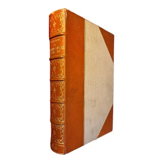 Large Antique 19th Century Fine Leather Binding - French Book Titled "Le Grand Siecle Louis XIV - Arts and Ideas" by Emile Bourgeois, Paris 1896 For Sale