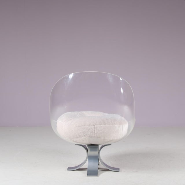 1970s Acrylic Glass Lounge Chair by Michel Pigneres, 1970 For Sale - Image 5 of 9