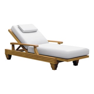 Giati Palazzio Chaise Lounge in Natural Canvas For Sale