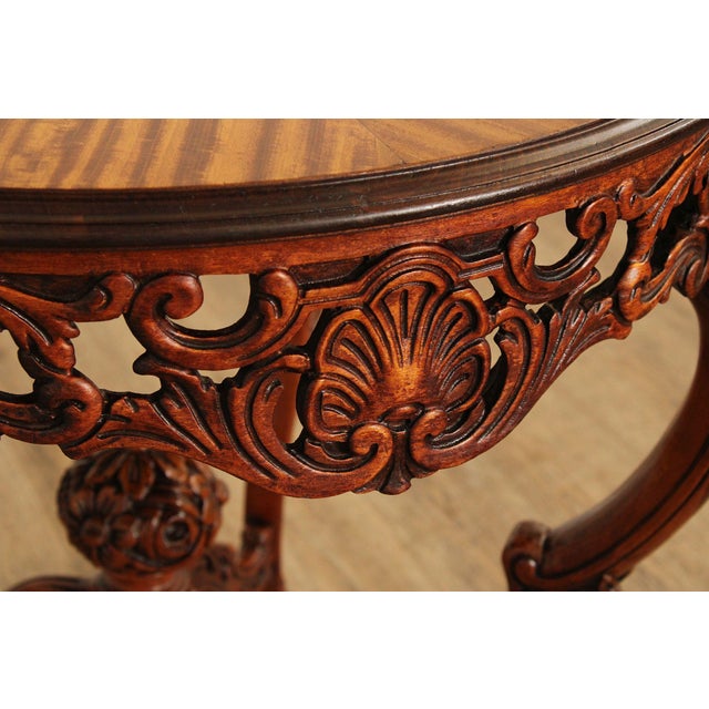 French Court Galleries Rococo Style Round Inlaid Side Table For Sale - Image 4 of 15