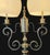 1950s Italian Brass & Wood Double Arm Student Lamp With Milk Glass Shades For Sale - Image 6 of 11