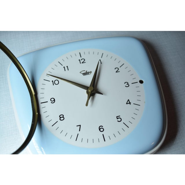 Enamel Wall Clock from Selva, 1950s For Sale - Image 4 of 7