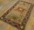 American 1900s Brown Floral Antique Fan Arc Border American Folk Art Hooked Small Rug For Sale - Image 3 of 15