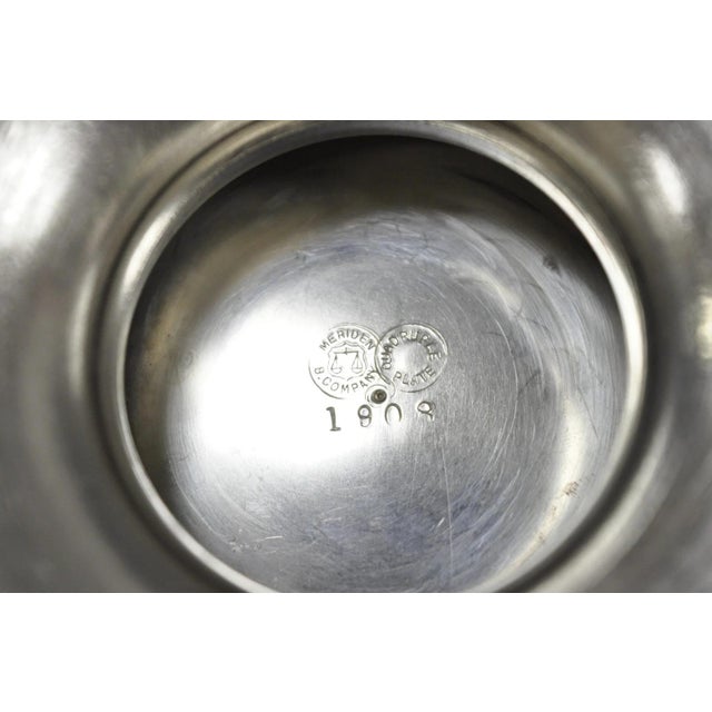 Early 20th Century Meriden Art Nouveau Silver Plated Floral Repousse Bread Pastry Brides Basket For Sale - Image 10 of 17