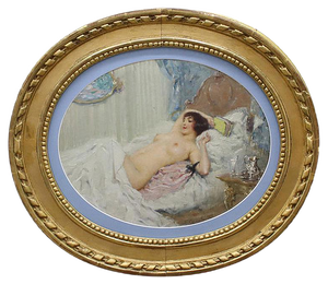 Painting of Naked Girl by K. Somov, 1897