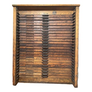 Antique Hamilton 24 Drawer Printer’s Flat File Industrial Cabinet C. 1920-1930 For Sale