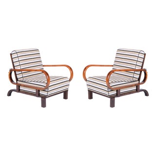 Art Deco Adjustable Armchairs from J. Halabala, Czech, 1920s, Set of 2 For Sale