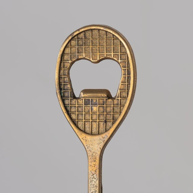 1950s 1950s French Brass Tennis Bottle Opener For Sale - Image 5 of 9