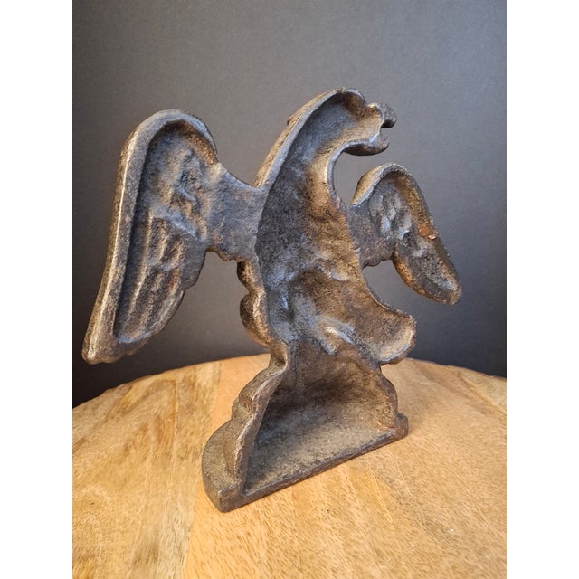 Antique Cast Iron Eagle on Rock Doorstop Patriotic Americana Hubley or Albany For Sale - Image 11 of 17