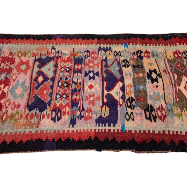 1960s 1960s Vintage Turkish Kilim Multicolor Handmade Tribal Wool Rug For Sale - Image 5 of 8