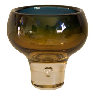 Vintage Swedish Art Glass Bowl Vase by Vicke Lindstrand for Kosta Boda, 1960s For Sale