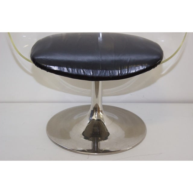 MidCentury Lucite & Black Vinyl Chair Chairish