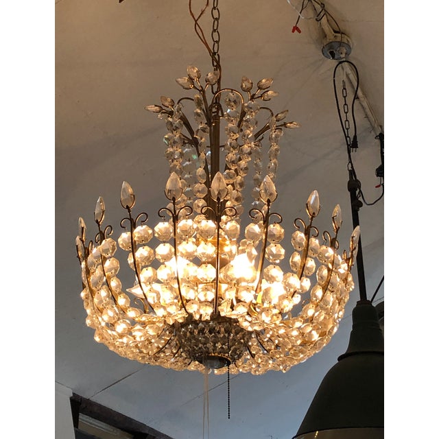 Mid-Century Modern Cascading Crystal Chandelier For Sale - Image 12 of 12