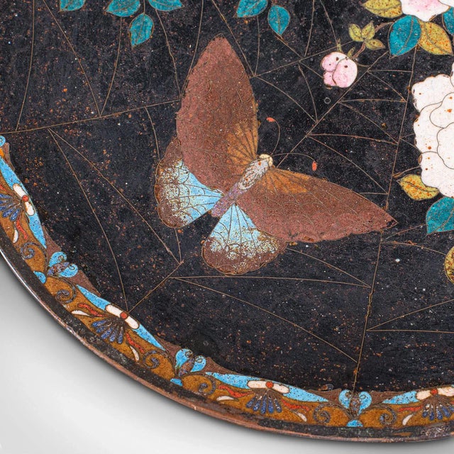 Mid 19th Century 1850s Antique Victorian Japanese Decorative Cloisonne Plate For Sale - Image 5 of 10