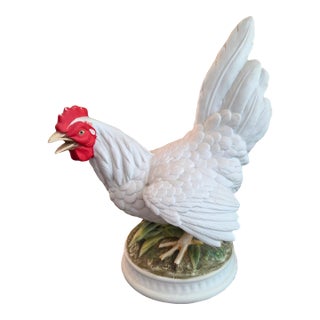 Vintage Hen Chicken - Hand-Painted Bisque Porcelain Statue From Andrea by Sadek For Sale