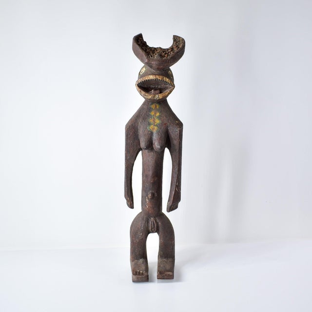Wood Early 20th Century Mama Mangam Female Fetish Figurine Nigeria For Sale - Image 7 of 17