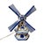Pair of Vintage Authentic Dutch Delft Blue Hand-Painted Porcelain Windmill Table Lamps - Made in Holland An elegant...