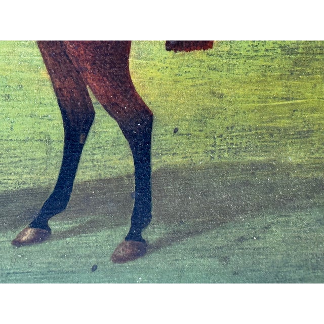 English Oil Painting of Racehorse Persimmon With Jockey Jack Watts, Royal Thoroughbred Portrait Circa 1898 in the Manner of John Frederick Herring Sr. For Sale - Image 18 of 18