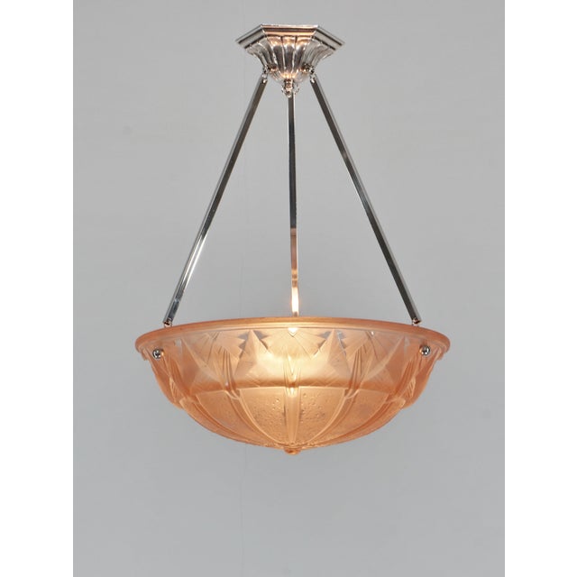 Art Deco French Art Deco Pendant Light by Hettier Et Vincent & Muller Freres 1930 France For Sale - Image 3 of 10