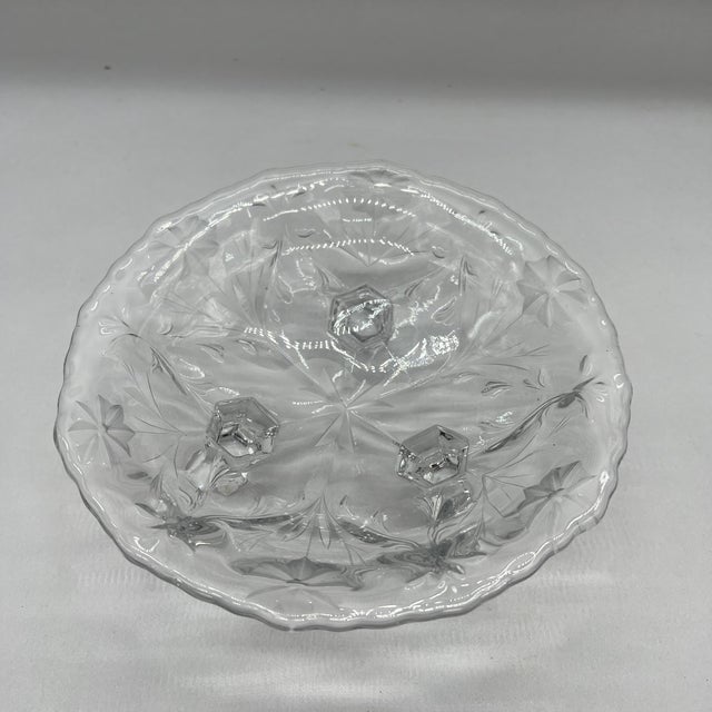 Vintage American Brilliant Period Cut Glass Three Toed Footed Bon Bon Dish For Sale - Image 4 of 12