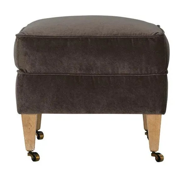 Contemporary Alcott Ottoman, Chocolate Velvet For Sale - Image 3 of 8