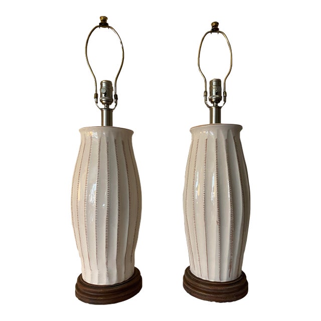 Vietri Italian Ceramic Table Lamps - a Pair For Sale