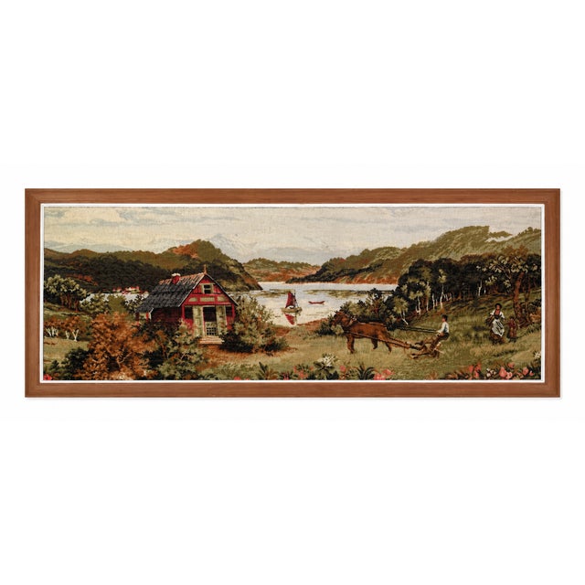 Large Scandinavian Style Framed Wall Tapestry, 1960s For Sale - Image 6 of 6