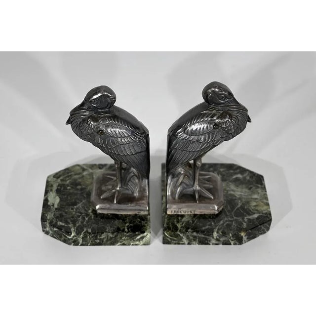 Art Deco Heron Bookends by Maurice Frécourt, 1920s, Set of 2 For Sale - Image 9 of 13