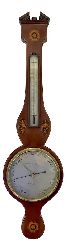 Antique George III Quality Mahogany Banjo Barometer