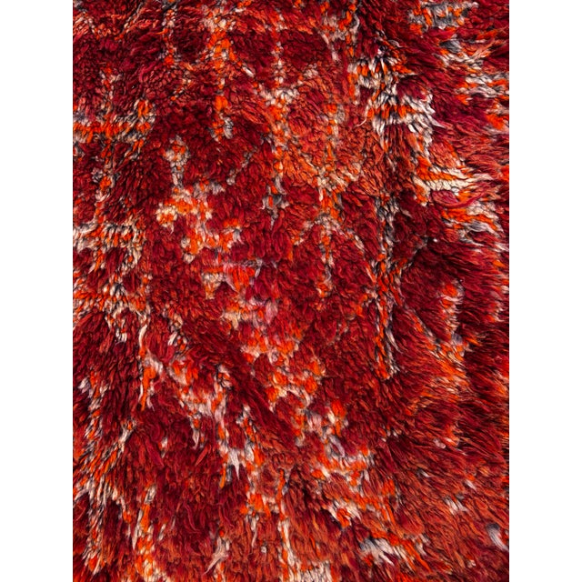 Berber Tribes of Morocco Vintage Moroccan M’Guild Rug 185x330 Cm Handmade Berber Wool Rug Large Red Area Carpet Authentic Atlas For Sale - Image 4 of 17