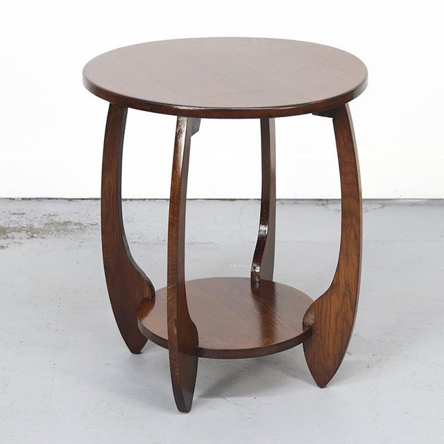 Brown Art Deco Oak Side Table For Sale - Image 8 of 8