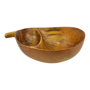 Mid Century Modern Rare David Auld Hand Carved Solid Wood Oval Shape Divided Oversized Bowl