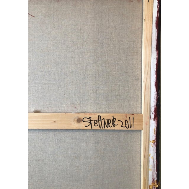 Textile Louis Stettner, Rare Modernist Oil Painting Line Drawing Nude Man Louis Stettner, 2011 For Sale - Image 7 of 7