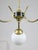 Mid-Century Italian Chandelier in Brass and Opaline Glass For Sale - Image 6 of 14