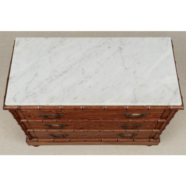 Wood French Faux Bamboo Jewelry Chest For Sale - Image 7 of 9