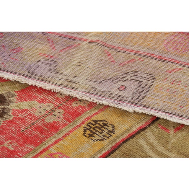 Red Vintage Samarkand Rug in Red With Rare Pictorial Design - Rug & Kilim For Sale - Image 8 of 8