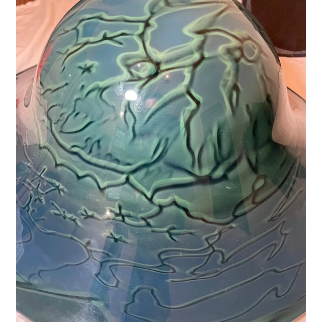 1990s Original K Dahl Glass Studios Bronze Hand Blown Glass Trout Fish Nautical Lamp For Sale - Image 11 of 12