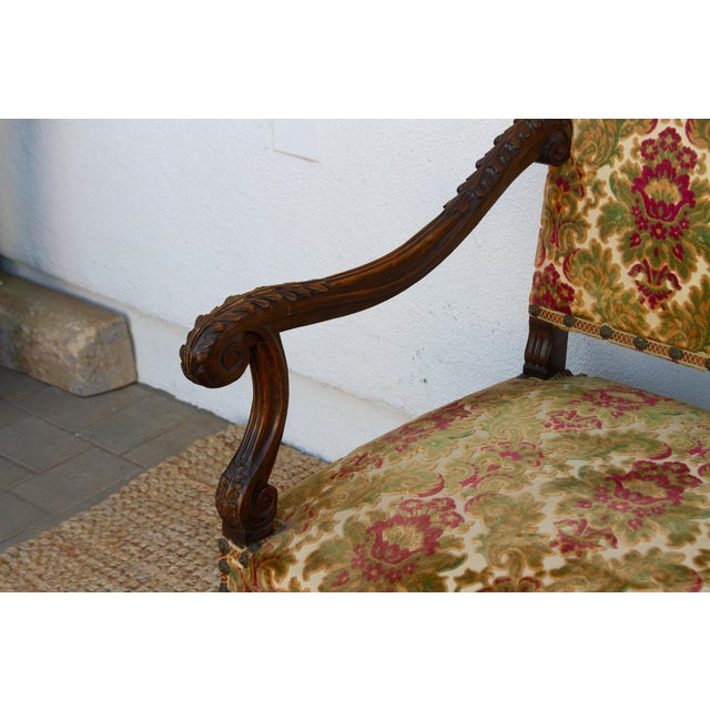 Wood Antique French Carved Walnut Mouton Settee For Sale - Image 7 of 14