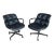 1960s Vintage Charles Pollock for Knoll Black Leather Executive Chairs- a Pair For Sale - Image 10 of 10