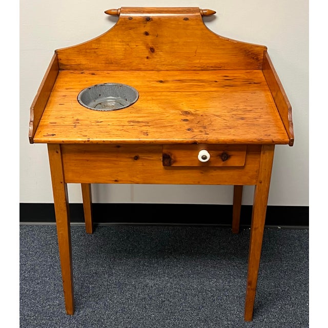 Farmhouse Antique 19th Century Primitive Pine Washstand For Sale - Image 3 of 12