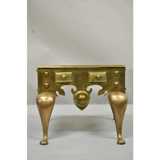 Late 19th Century Antique English Victorian Solid Brass Footman Fireplace Trivet For Sale - Image 5 of 11