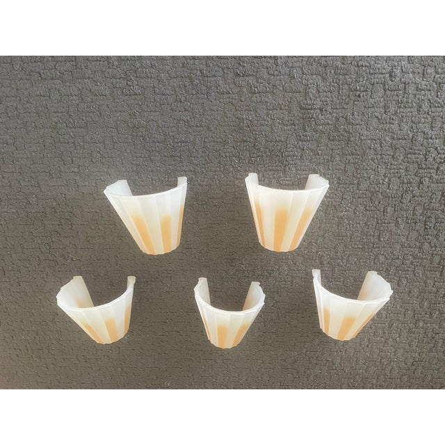Glass Pristine Antique 1930s Art Deco Williamson Beardslee 5-Light Slip Shade Flush Mount For Sale - Image 7 of 14