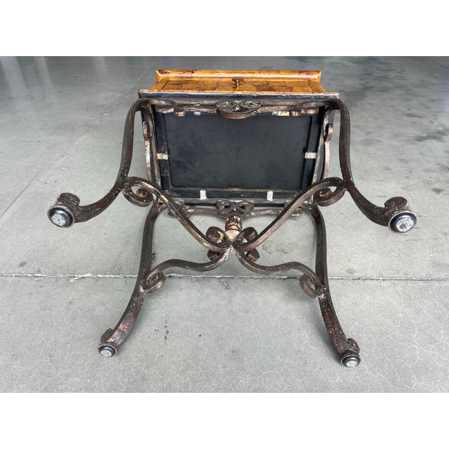 Vintage Tessellated Horn Side Table on Iron Base, Hollywood Regency For Sale - Image 10 of 14