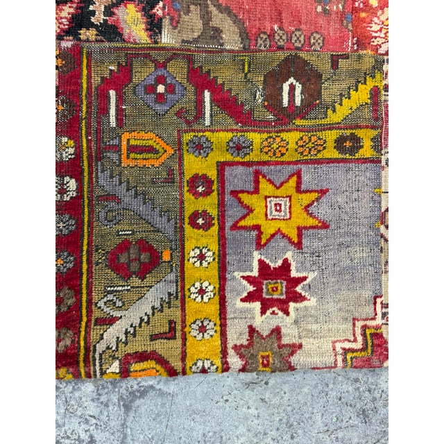 Red 5ft 9in × 7ft 7in Turkish Patchwork Area Rug For Sale - Image 8 of 12