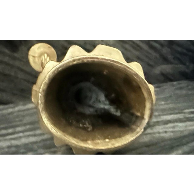 Vintage Mid 20th Brass Gilded Dual Candle Holder Choir Boy Angel Christmas For Sale In Orlando - Image 6 of 6