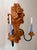 Wood Vintage Italian Rustic Carved Wood Two Arm Candle Wall Sconces - A Pair For Sale - Image 7 of 11